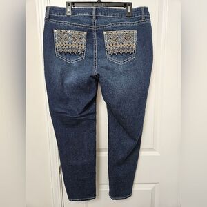 New Directions Jeans Women's 18WR (38x27.5) Blue Mid-Rise Ankle Skinny GUC